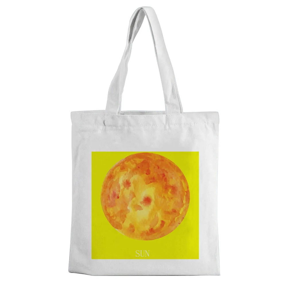 

2021 Canvas Bag Cartoon Picture Print Canvas Bag Large Capacity New White Fashion Leisure Environment-friendly Shopping Bag