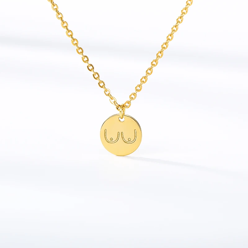 Женское Ожерелье из нержавеющей стали с кулоном в виде груди | Украшения и