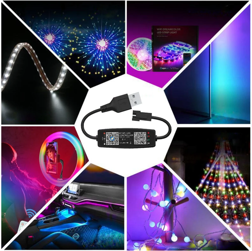 Bluetooth музыкальный светодиодный контроллер WS2811 WS2812B встроенный микрофон с пультом