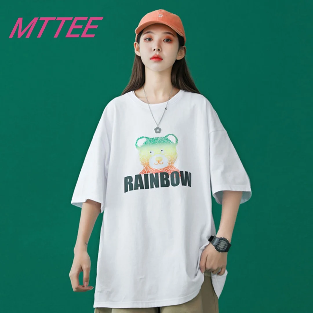 

Graphic Tee Teddy Bear Short-sleeved Tops Tees O-Neck Casual Large Size Harajuku 2021 Summer Women's T-Shirt large size Korean