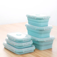 silicone lunch box 4pcs portable bowl colorful folding food container lunchbox 3505008001200ml eco friendly microwave heating