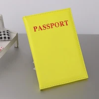 fluorescent passport passport book english passport holder pu passport holder ticket holder travel document bag