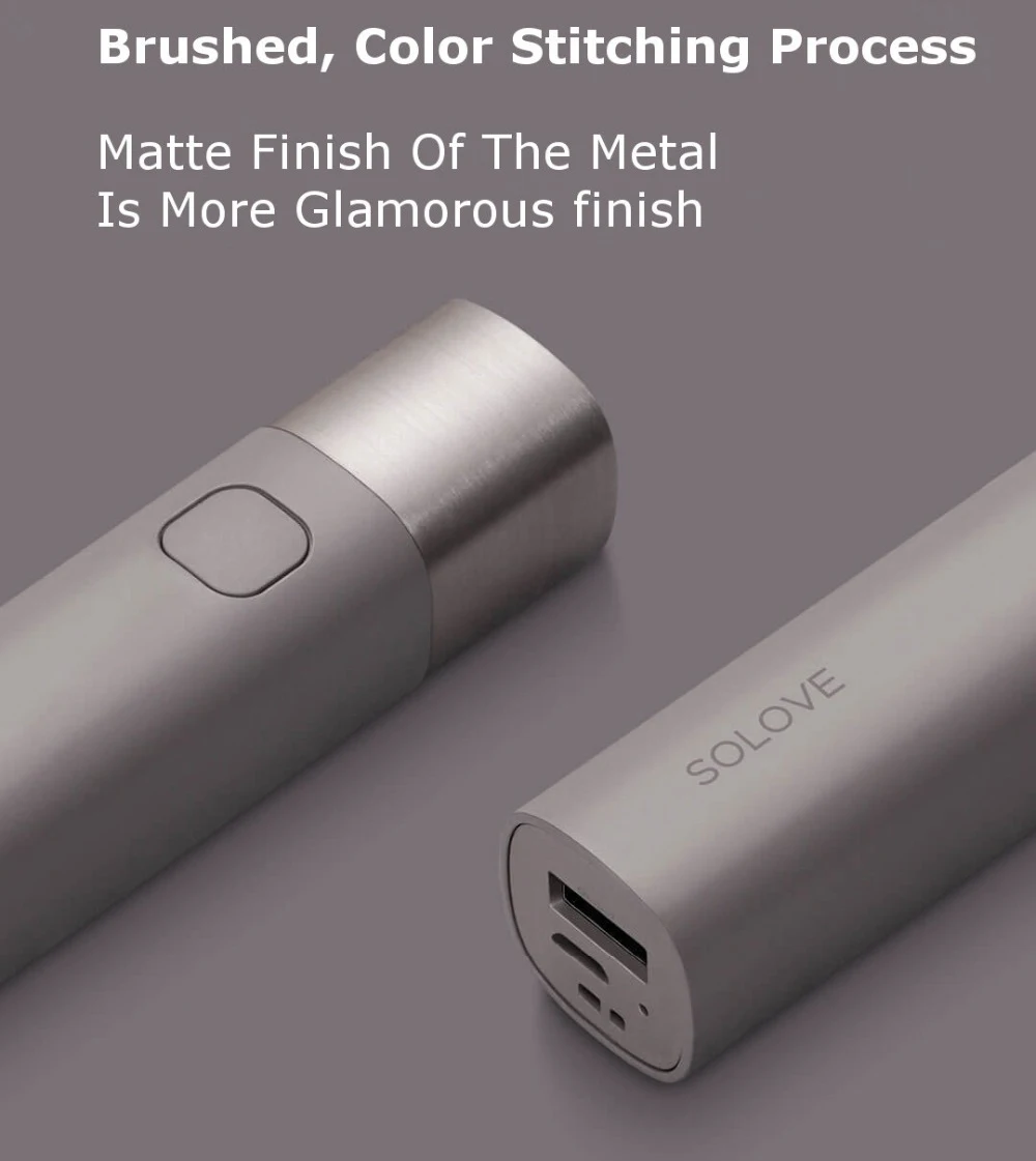 Xiaomi SOLOVE портативный фонарик USB зарядки для мобильных устройств перезаряжаемый яркий EDC фонарик 3000 мАч светодиодный фонарик для велосипеда
