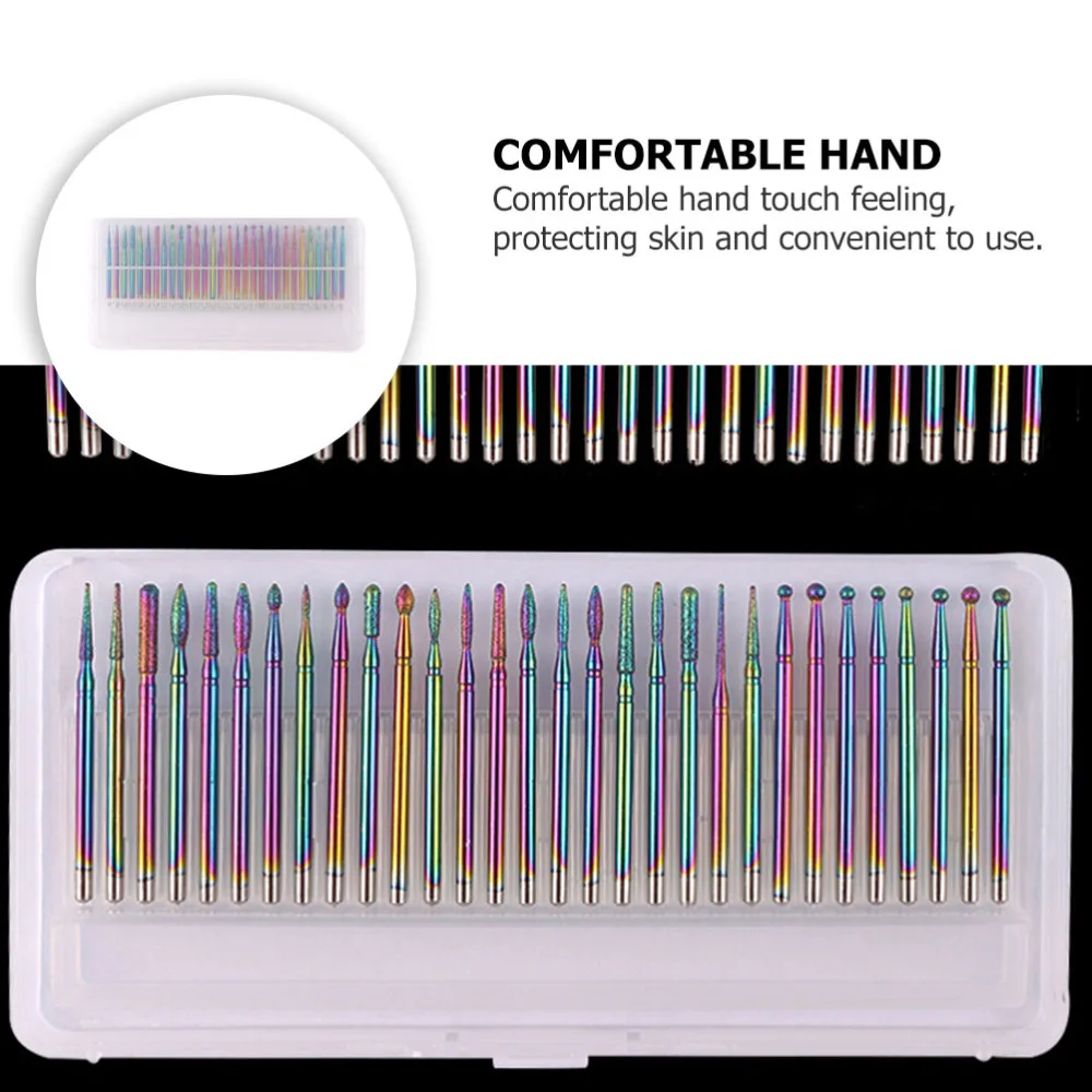 

30Pcs Stainless Steel Manicure File Salon Nail Drill Bits Practical Sanding Head