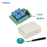433mhz universal wireless rf remote control switch dc 12v 4 channel rf relay receiver module for smart home led light lamp bulb