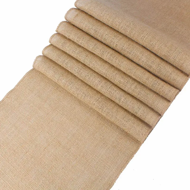

Vintage Table Runner Burlap Jute Linen Table Cloth Hessian Table Runner for Rustic Wedding Festival Party Event Decoration