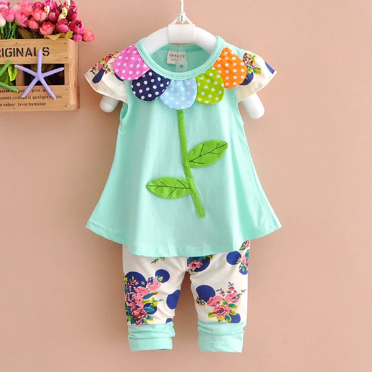Toddler Baby Short Sleeve Tops+Shorts Set Outfits Summer Infant Girl Clothing 2pcs Clothes | Детская одежда и обувь