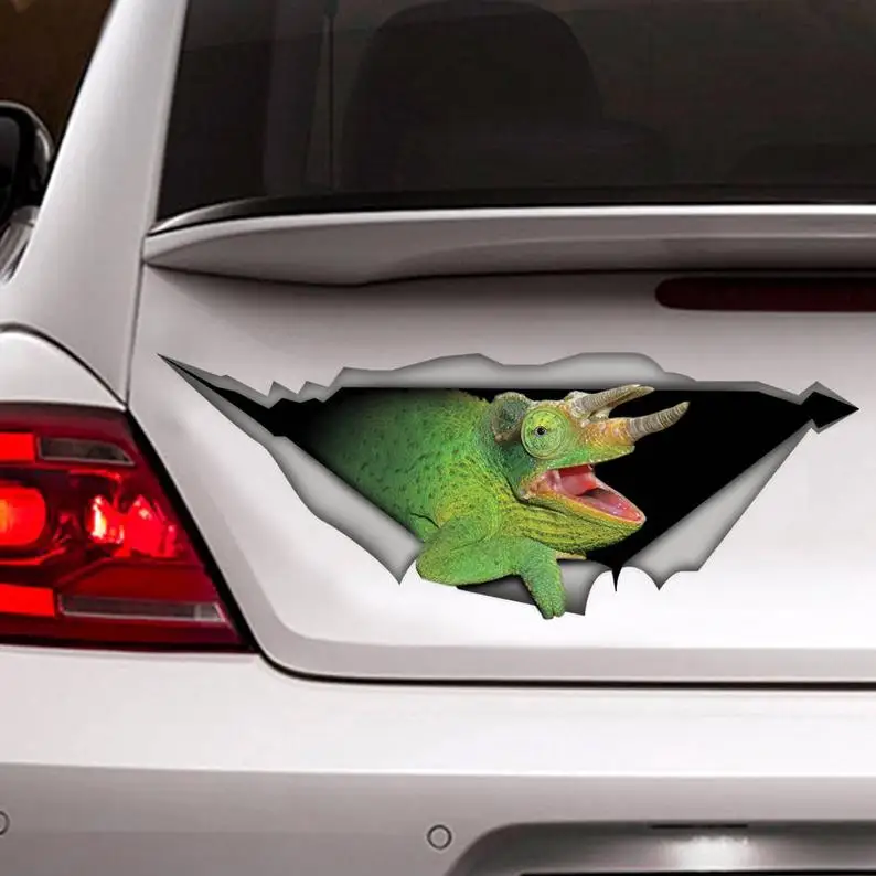 

2021 Green Chameleon car decal, reptile decal, funny chameleon sticker
