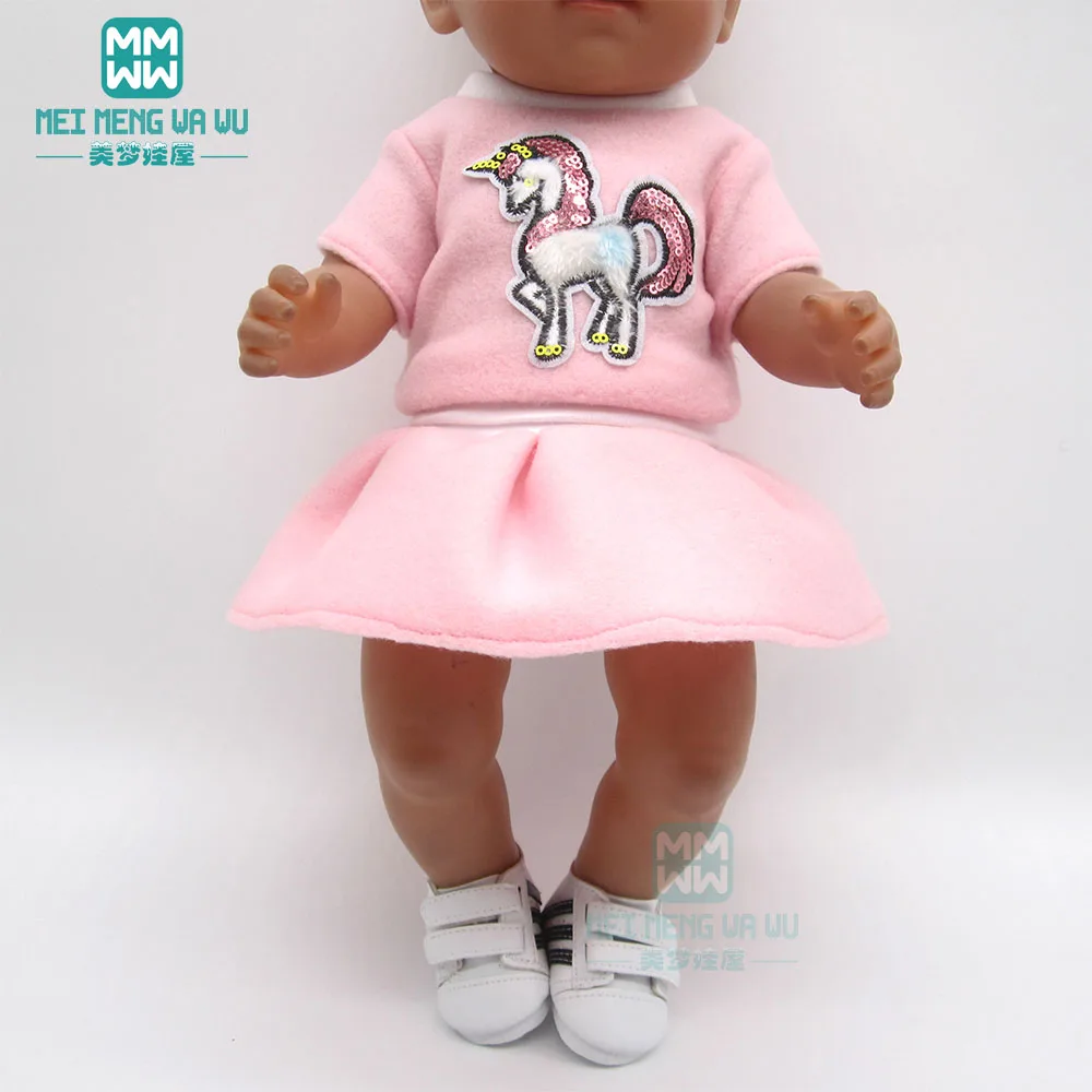 

Clothes for doll fit 43cm baby toy new born doll and 45cm American doll sports dress Windbreaker Girl's gift