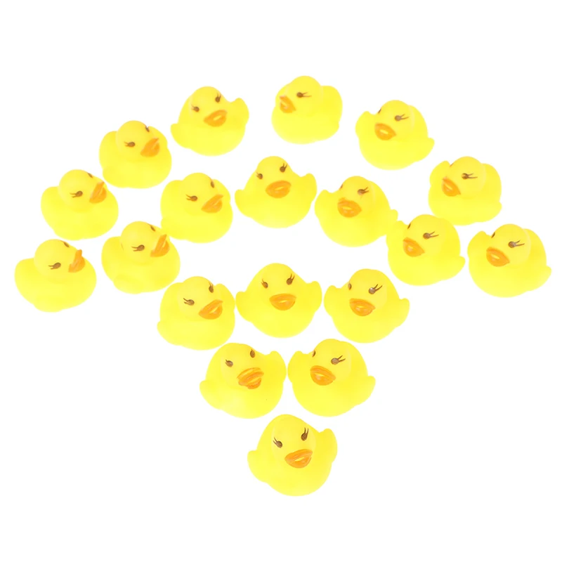 20pcs/bag Rubber Yellow Duck Baby Shower Water Toys Children Gift Baby Bath Toys