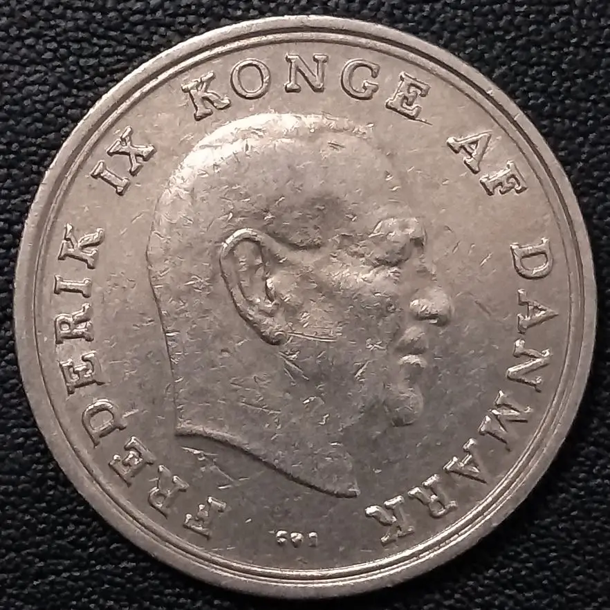 Дания 1 крона монеты 1970s Европа 100% оригинальная монета для коллекции старых 25 5 мм -