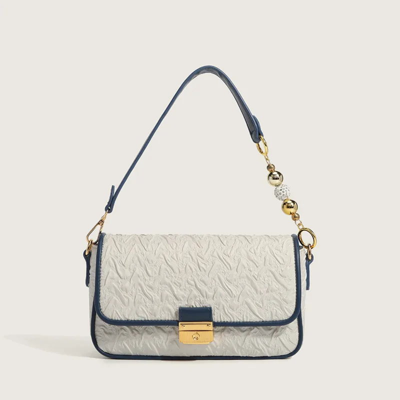 

Underarm Handbags For Women 2021 New Fashion Messenger Bag Transfer Bead Pleated Versatile One Shoulder Bag And Purses