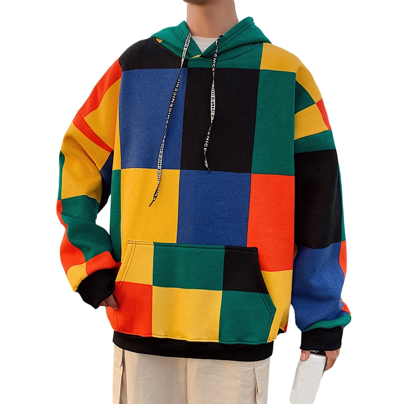 Мужская хлопчатобумажная Повседневная Толстовка в стиле Харадзюку с длинным