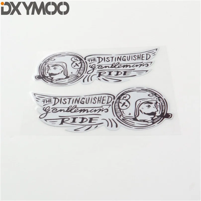1 пара автомобильной ленты стиля винилового мотоцикла Джентльмена выдающейся езды велосипеда Крылья наклейка декали 12x5см на.