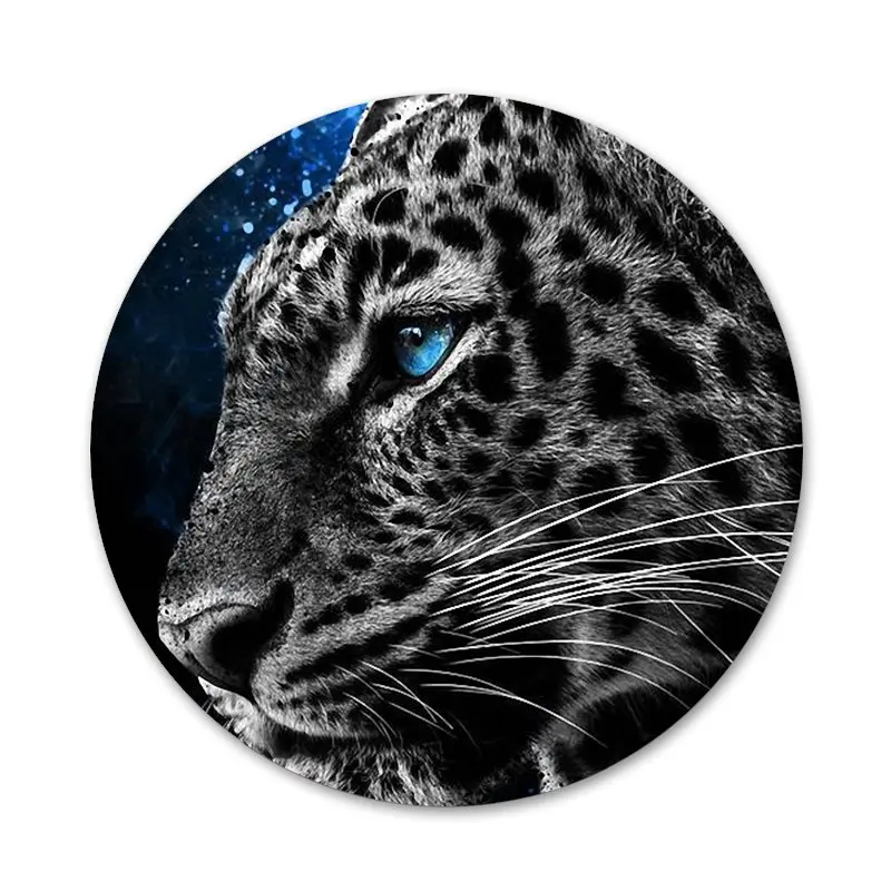 58 мм Красочные лев тигр леопард значок с волком брошь заколка аксессуары для