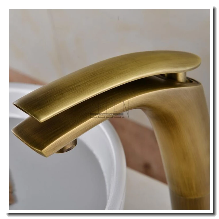 Vidric Antique Bronze Bathroom Sink Faucet Crane Mixer Tap Single Handle Vessel Tall Hot and Cold tap | Обустройство дома