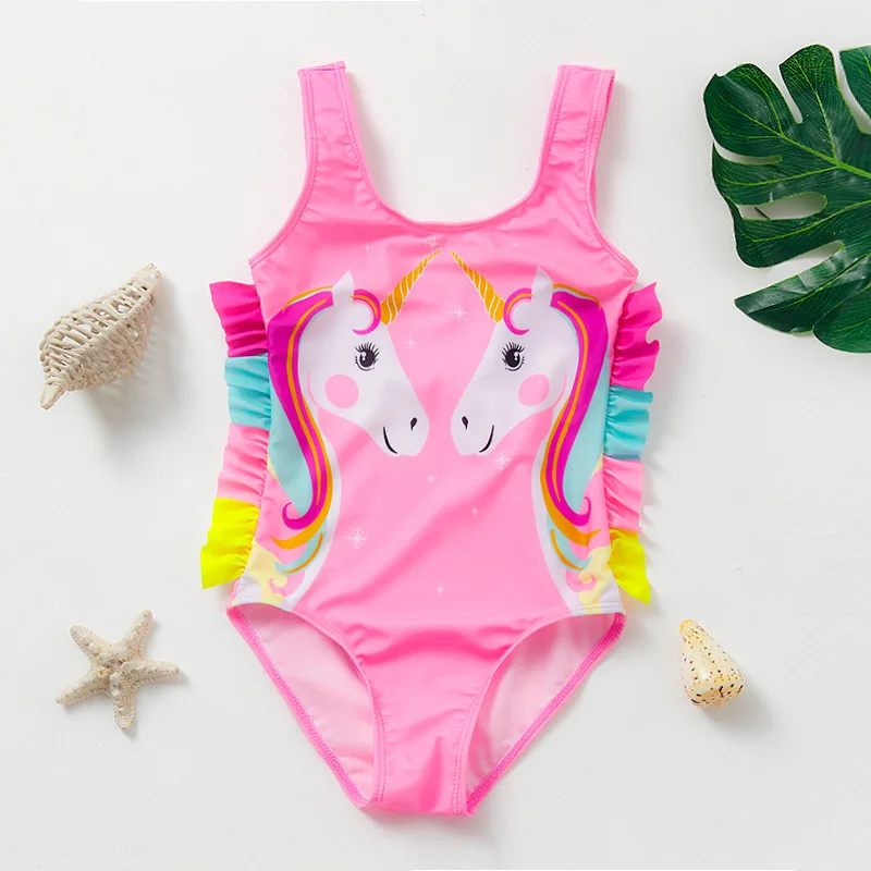 

2~14Years Girls swimwear 2021 New Summer Girls Swimsuit one piece children Beachwear Bathing Suits-ST146