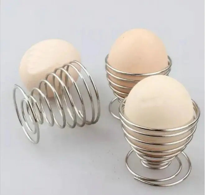 

Free shipping Quevinal New Spring Boiled Eggs Holder Stainless Steel Egg Poachers Wire Tray Egg Rack Cup Cooking Kitchen Tools
