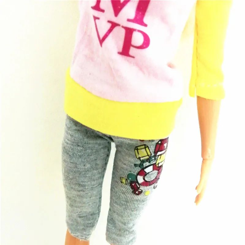 

Handmade Outfit Set Clothes for Barbie BJD Doll Fashion Grey Trousers Accessories Play House Dressing Up Kids Toys