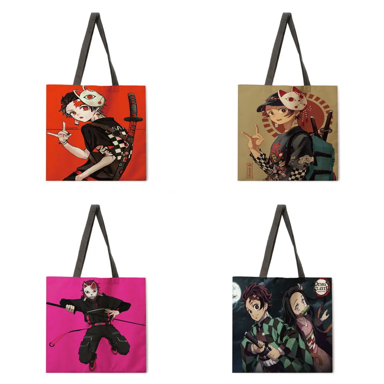 

Ladies handbags cartoon anime printing bags casual handbags ladies shoulder bags foldable shopping bags outdoor handbags