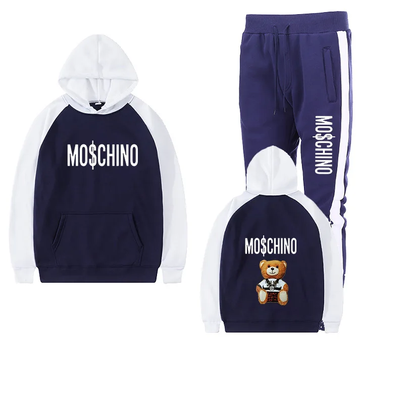 

2021 spring and autumn hoodie sports and leisure suit two-piece letter bear print pullover clothing size S-XXXL