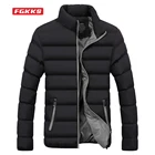 Мужская стеганая куртка FGKKS, теплая приталенная куртка в Корейском стиле, на осень и зиму, 2021