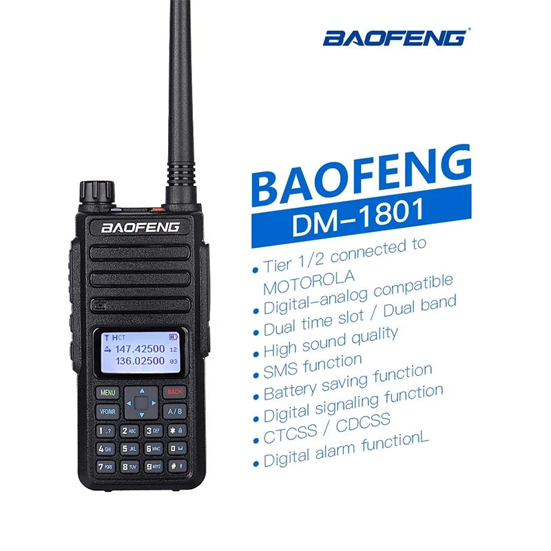 5 шт. Baofeng DM-1801 DMR радио двухдиапазонный иди и болтай Walkie Talkie “иди уровень I Tier II Dual