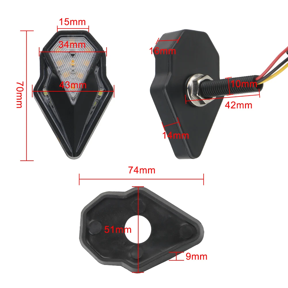 

Motorcycle Signal Lamp Motorbike Turn Signal Indicators Lights 12V Motorcycle Accessories Universal 1 Pair Blinker Light