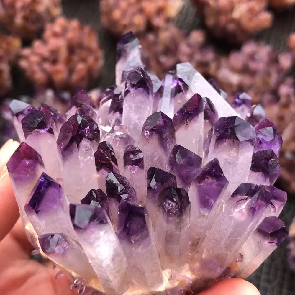 

Hot - day crystal cluster, made of amethyst mineral processing, crystal cluster healing