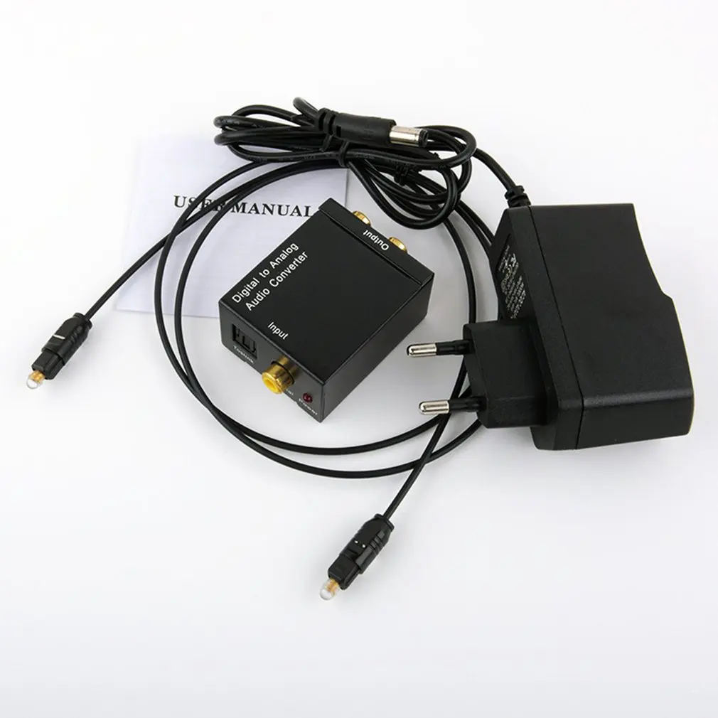 Digital Optical Coaxial Toslink Signal to Analog Audio Converter Adapter RCA To EU US usb | Электроника