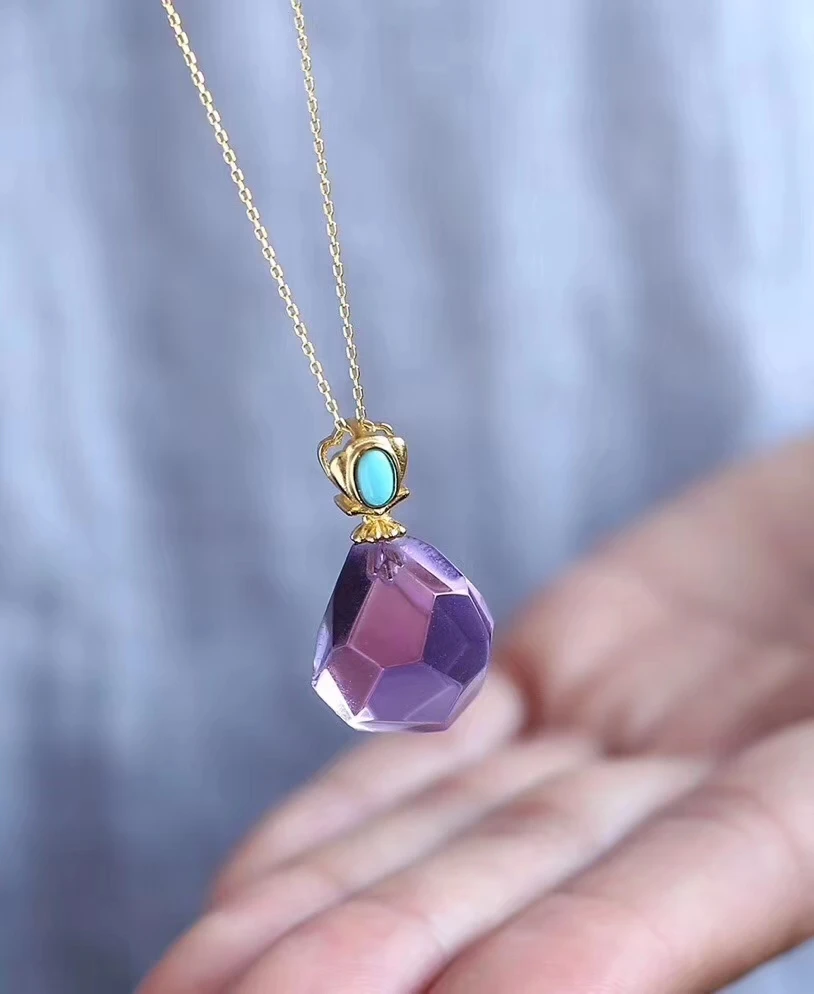 Ожерелье из натурального фиолетового аметистового кварца бразильского