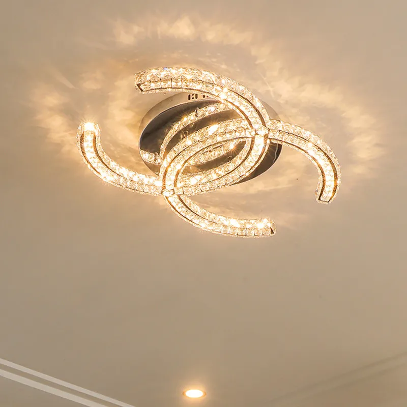

Room bedroom lamp modern minimalist living dining room balcony cloakroom creative personality crystal led ceiling lights lamps