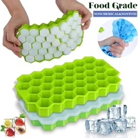 honeycomb ice cube trays reusable food grade silicone ice cube mold ice maker with removable lids kitchen bar accessories tools