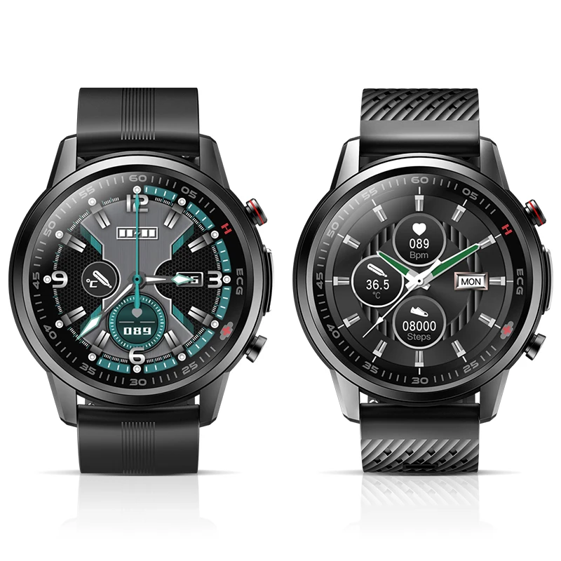 

2021 new F800 sports smart watch heart rate ECG temperature control watch round screen full touch men and women Android watch