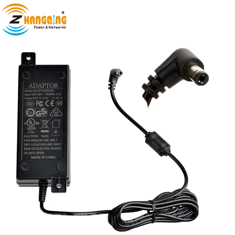 24V 60W AC-DC Power Supply CE UL GS Certifiction Switching power Adapter with power cord