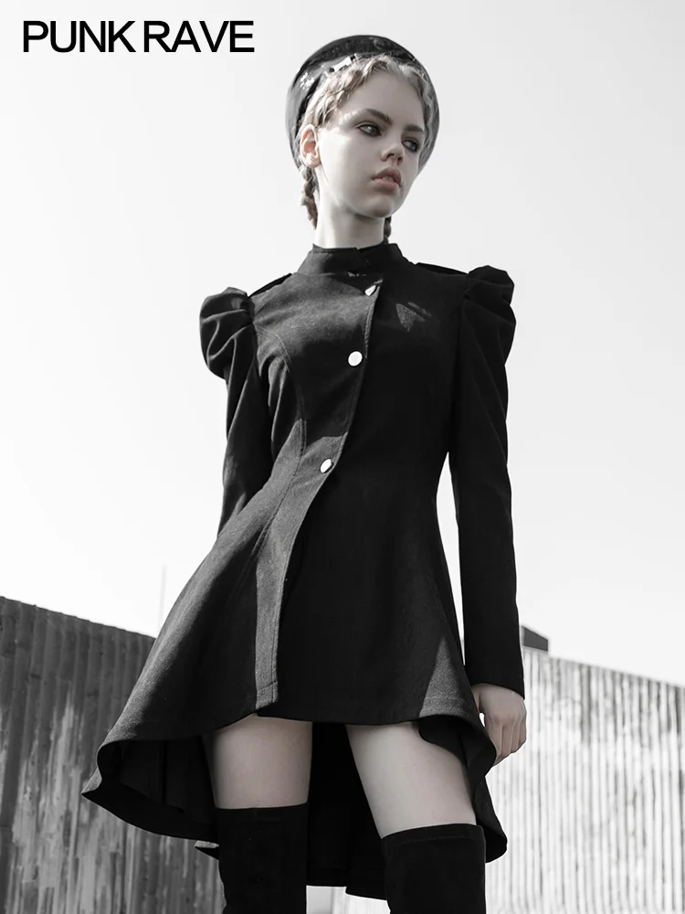 Платье в стиле милитари PUNKRAVE легкое асимметричное платье средней длины с пышными