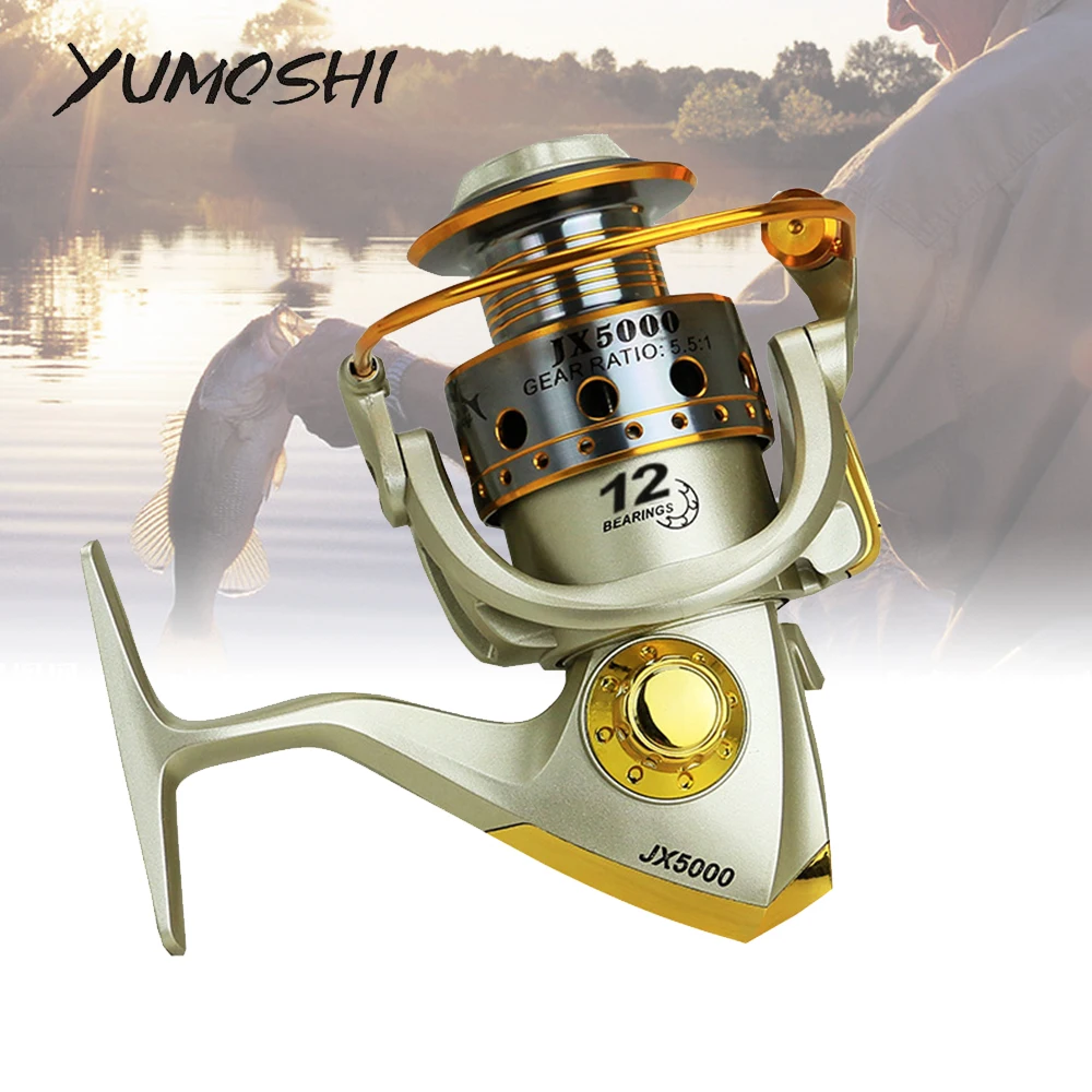 Рыболовная катушка рыболовная с деревянной рукояткой 12 + 1 BB лево-/правоворукая 2020