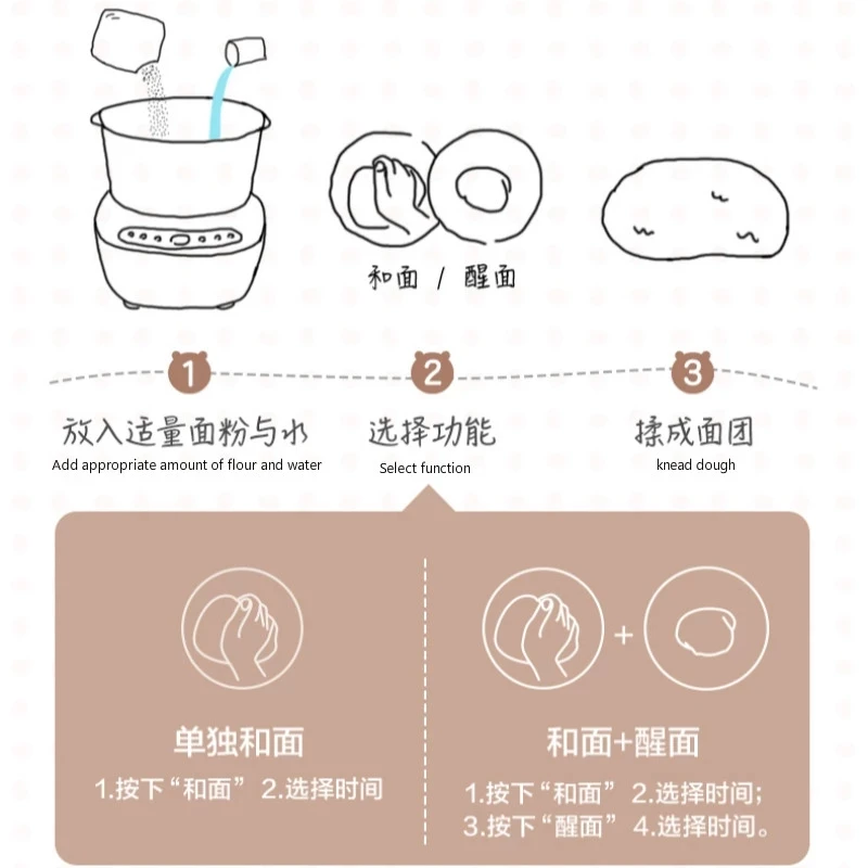 

Home Use Dough Kneading Machine Mini Automatic Dough Knead Machine Fermentation Stirring Chef Machine Dough Mixer