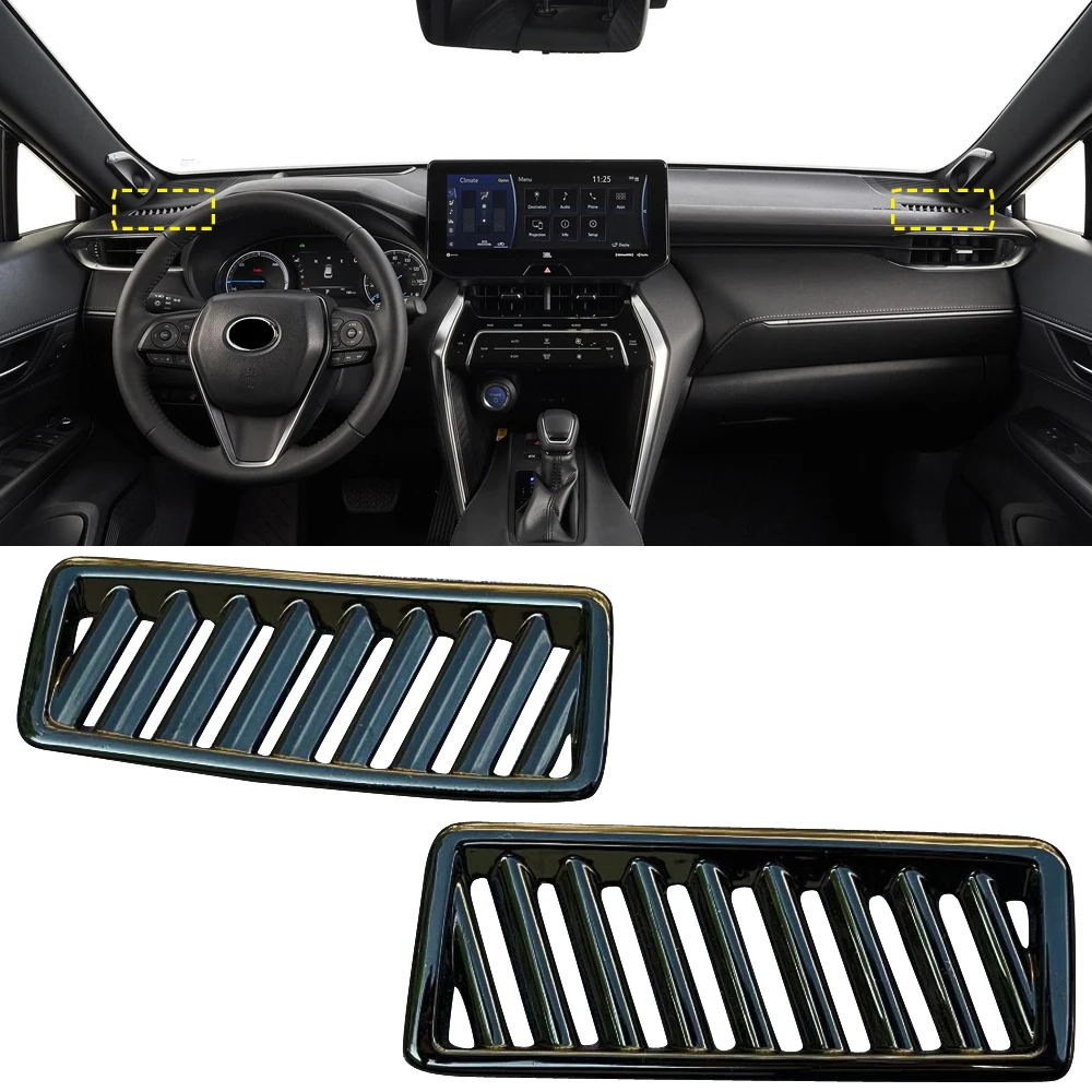 

Car Accessories for Toyota Harrier Venza XU80 2020 2021 ABS Interior Front Upper Air Condition Vent Outlet Cover Trim 2pcs