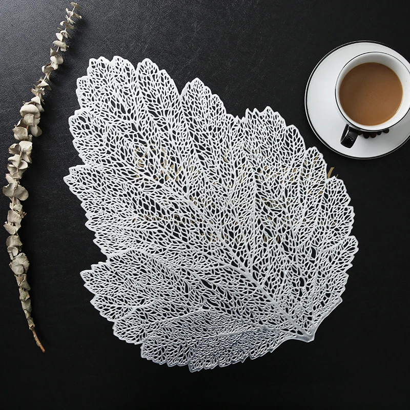 Полые Коврики для обеденного стола с листьями ПВХ декоративные коврики еды не