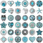 6 шт.лот 18 мм кнопки ювелирные изделия синий цвет горный хрусталь крест сердце рыба Сова звезда защелки подходят для браслета