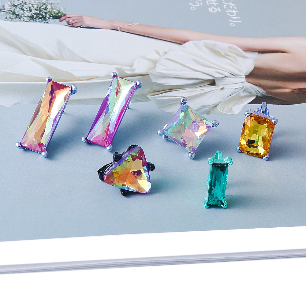 

6pcs/lot New Statement Crystal Long Earrings Water Drop Rhinestone Earrings Party Dangle Earing For Women Jewelry Gift