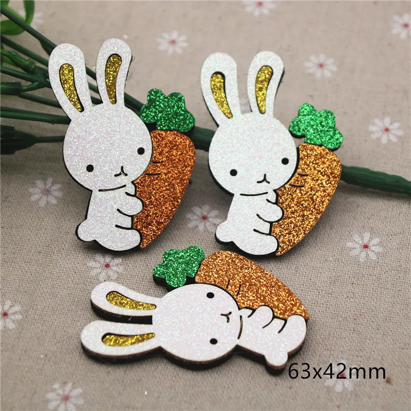 Нетканые нашивки 6 см аппликация кролика с редисом для одежды искусственное