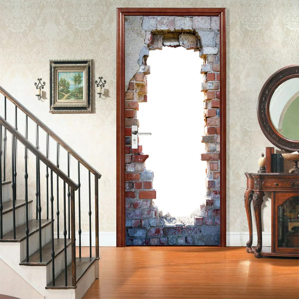 

3D Наклейка на стену с красным кирпичом, Виниловая наклейка, водонепроницаемые съемные обои, постер, украшение комнаты, настенные наклейки, ...