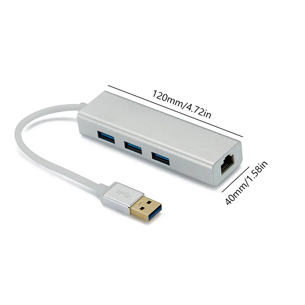 

Practical 3 Ports USB 3.0 Gigabit Ethernet Lan RJ45 Network Adapter Hub to 1000Mbps for Mac PC High Performance
