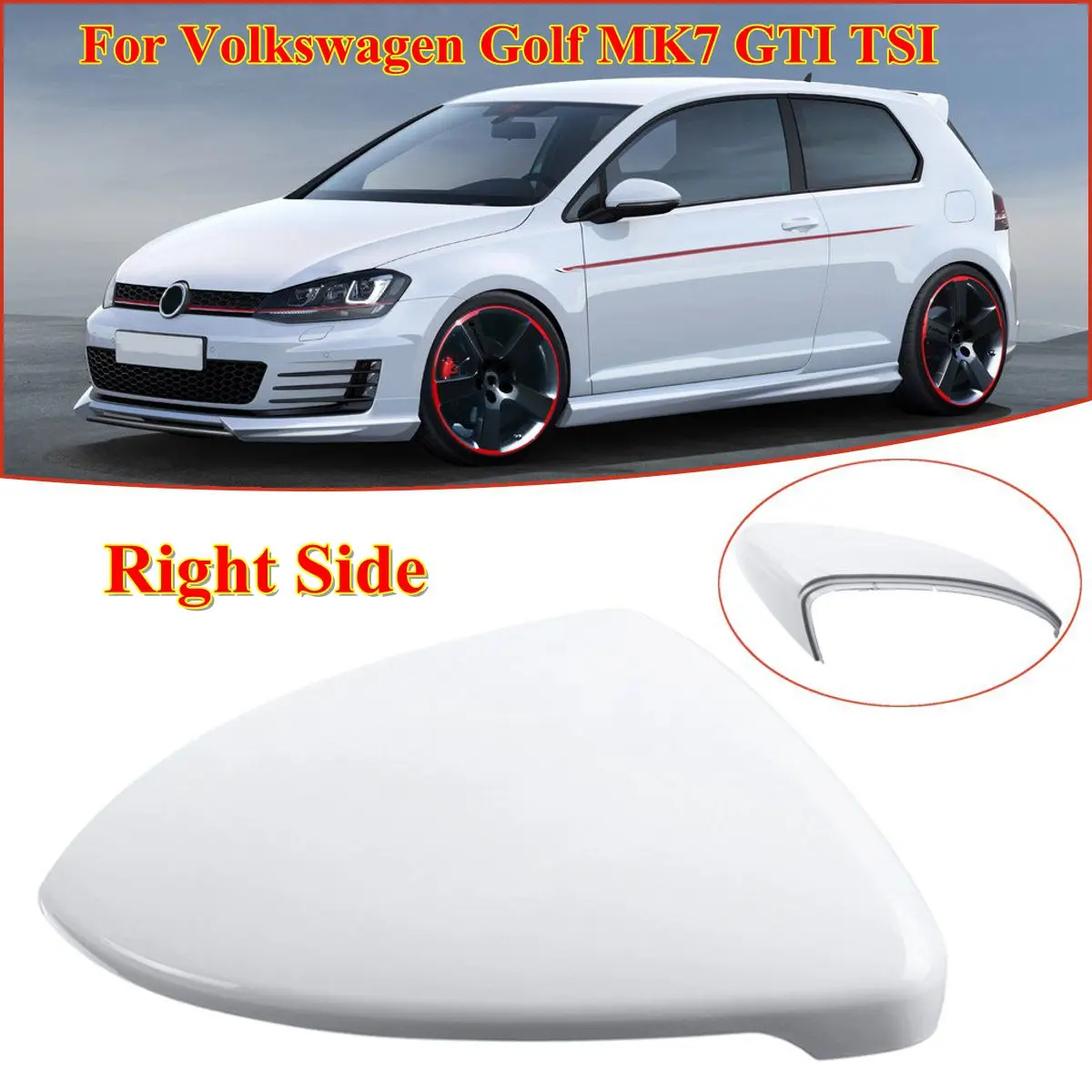 Для VW Golf MK7 7 GTI TSI 2014 2015 2016 17 2018 Передняя левая правая белая крышка зеркала заднего