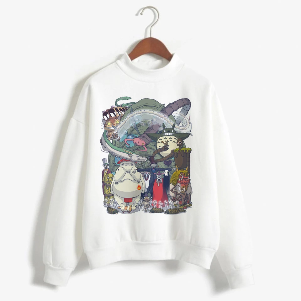 Totoro Studio Ghibli Kawaii Harajuku Толстовка для женщин Ullzang Красивый Веселый мультяшный Аниме толстовки 90s Графический Hoody женский - Цвет: 17