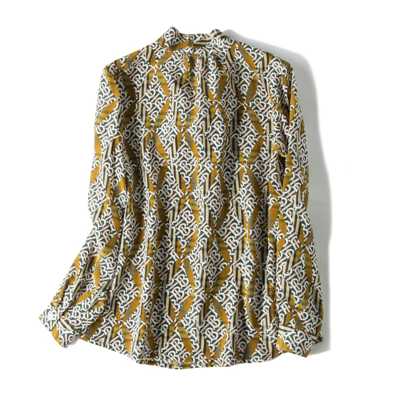 Женская Винтажная футболка из натурального шелка с длинным рукавом|female tops|free