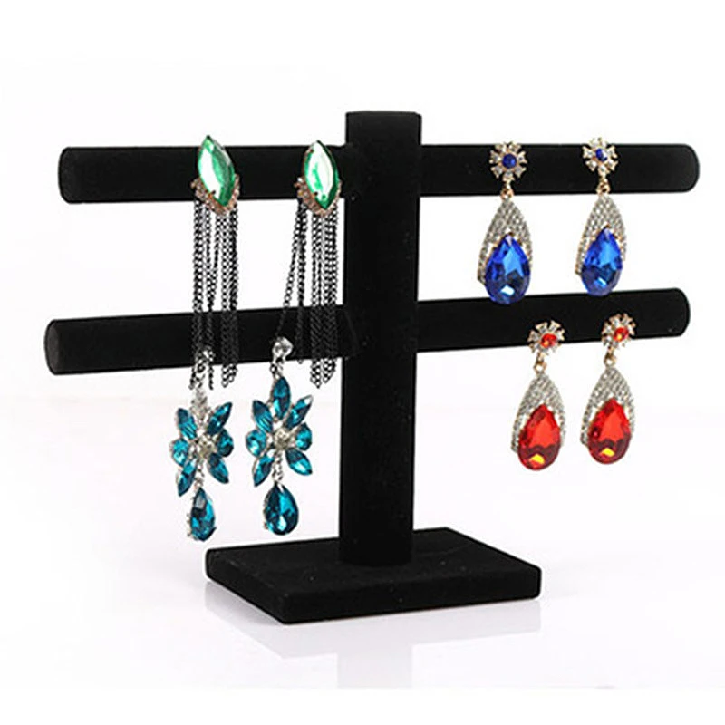 

Velvet T-Bar Jewelry Bracelet Necklace Watch Display Stand Holder Shelf Storage T-Bar Rack Organizer