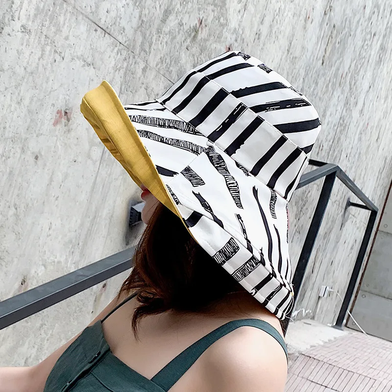 Двусторонняя Рыбацкая шляпа женская летняя Солнцезащитная Повседневная козырек